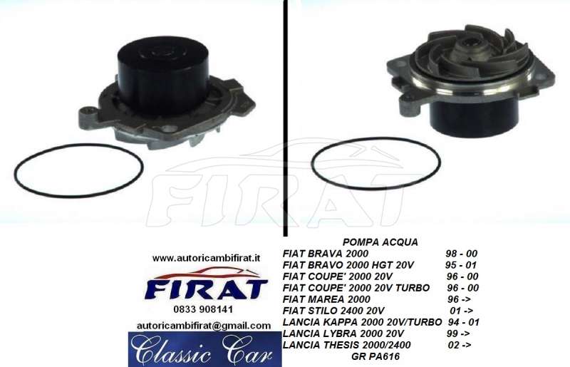 POMPA ACQUA FIAT BRAVO - BRAVA FIAT COUPE LANCIA KAPPA(PA616)